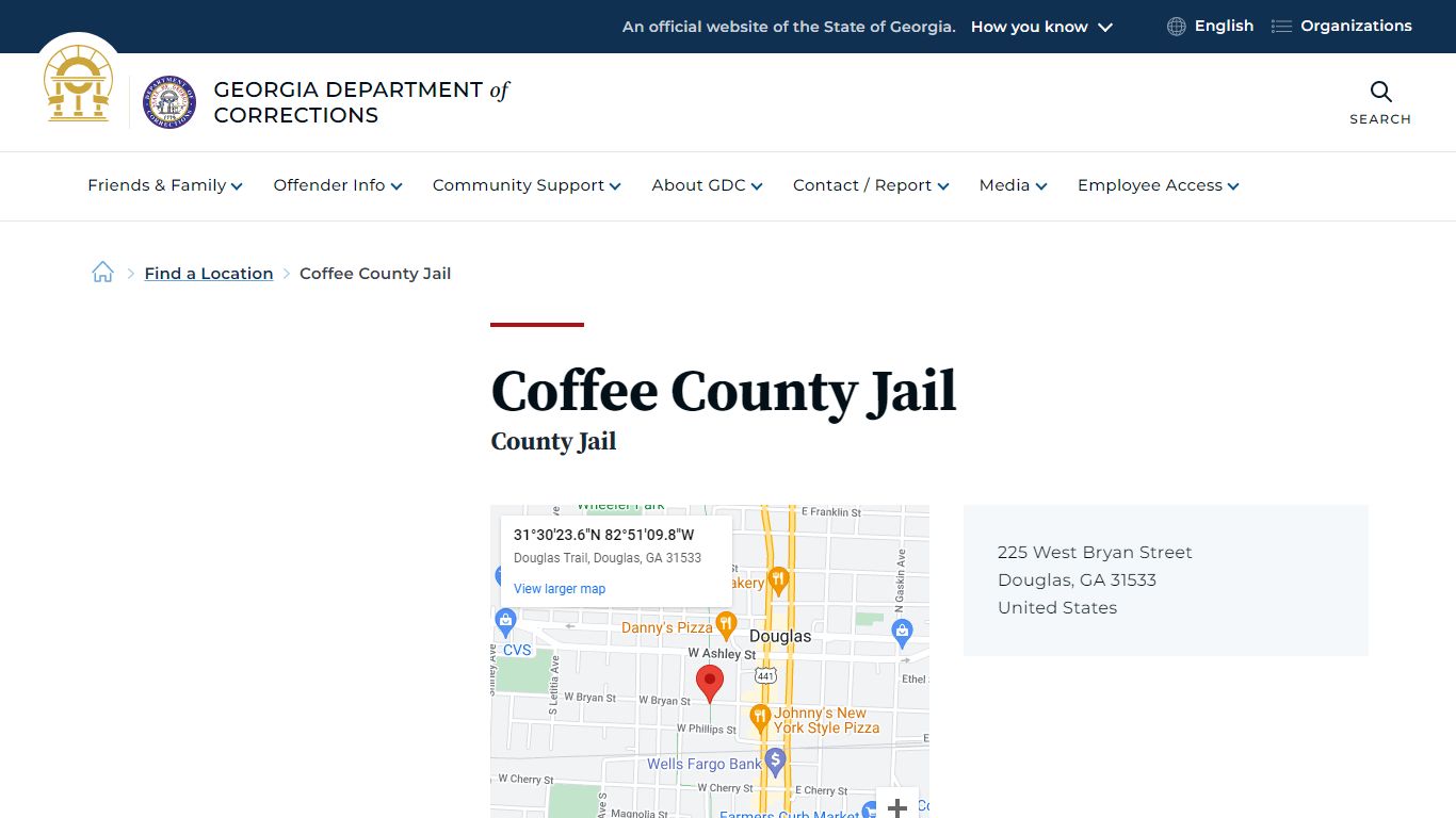 Coffee County Jail | Georgia Department of Corrections