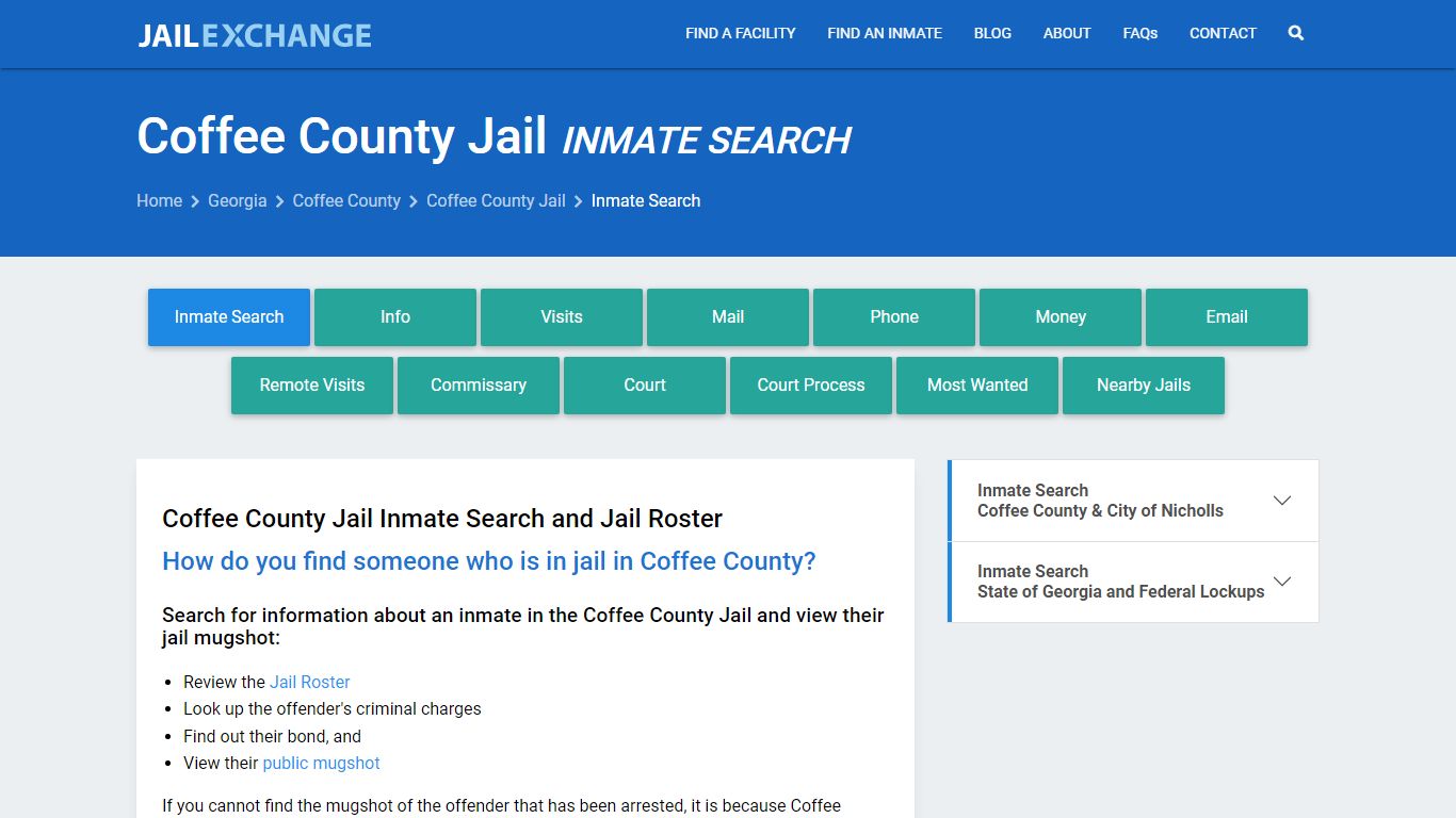 Inmate Search: Roster & Mugshots - Coffee County Jail, GA